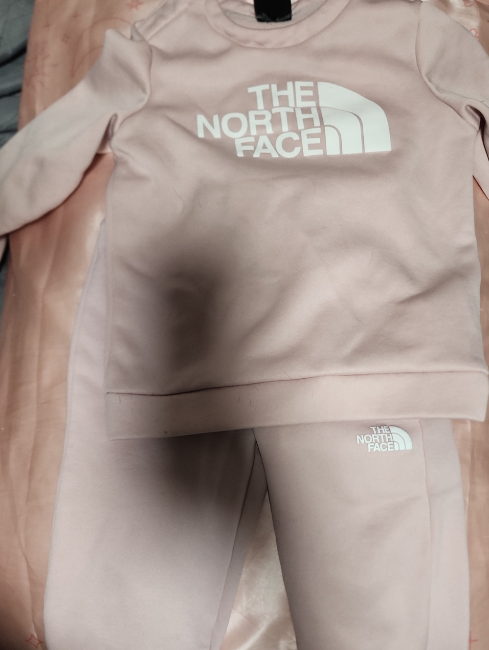 The North Face Blush Pink Logo Sweatshirt & Leggings Set